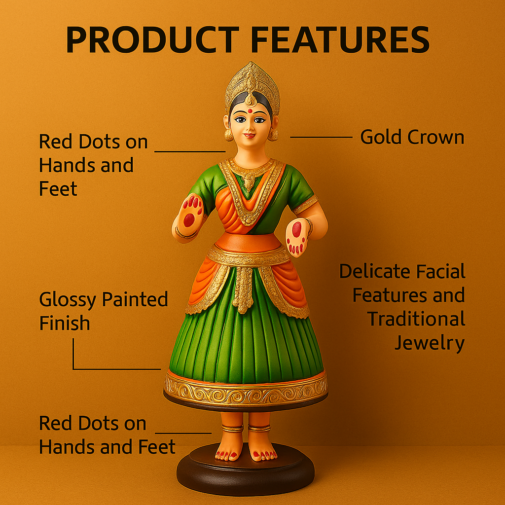 Deltart – Tanjore Dancing Doll (15 Inch)