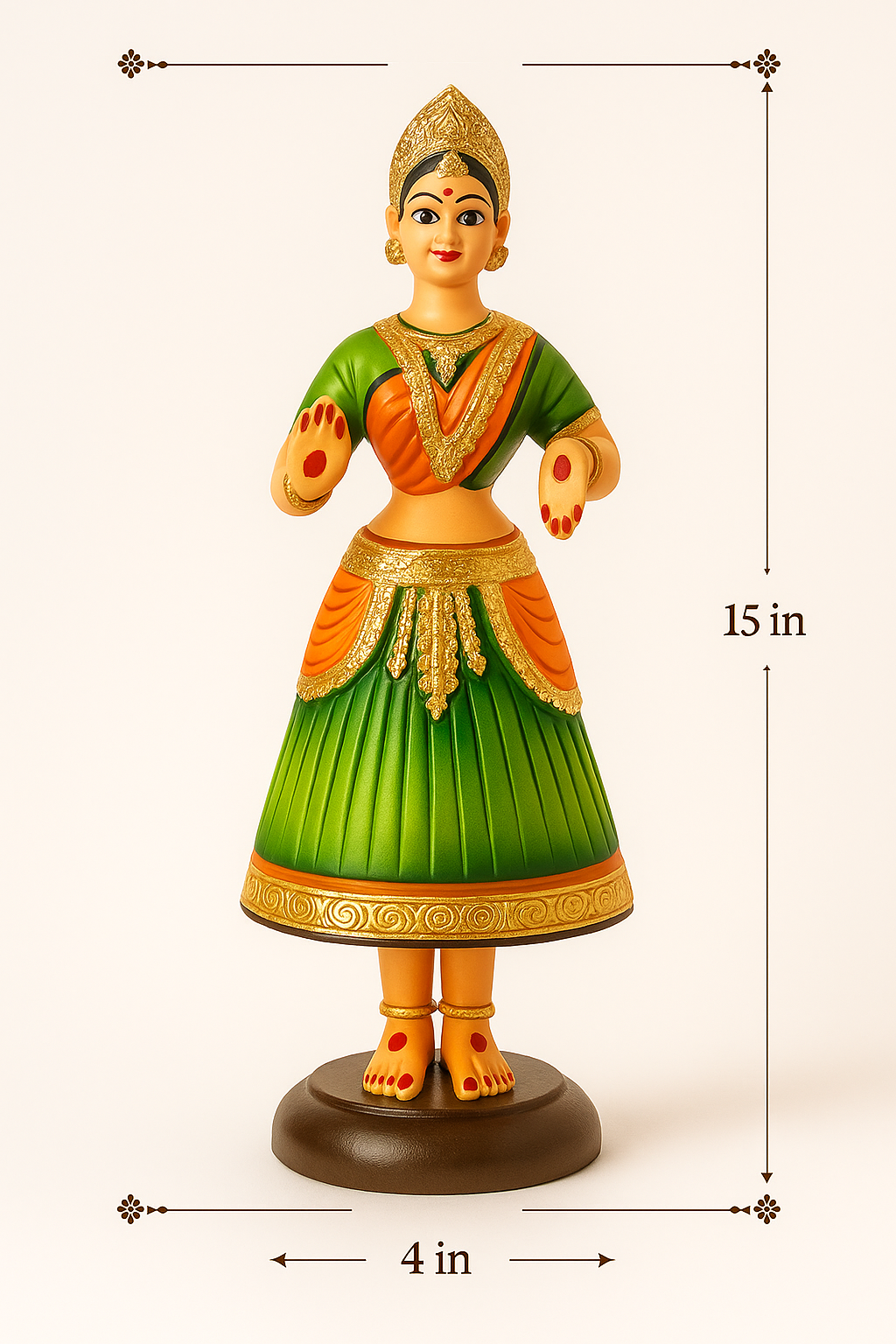 Deltart – Tanjore Dancing Doll (15 Inch)