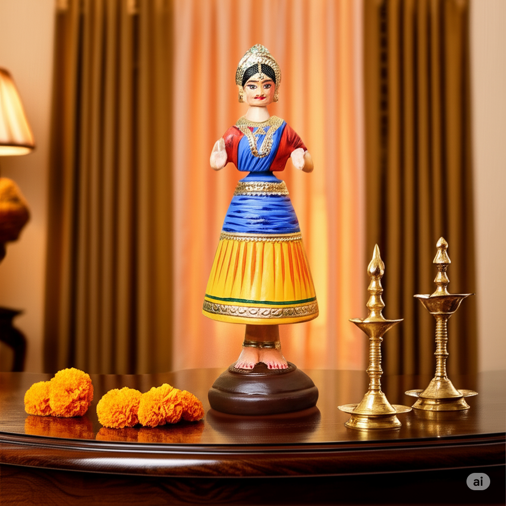 Deltart – Tanjore Dancing Doll (11 Inch)